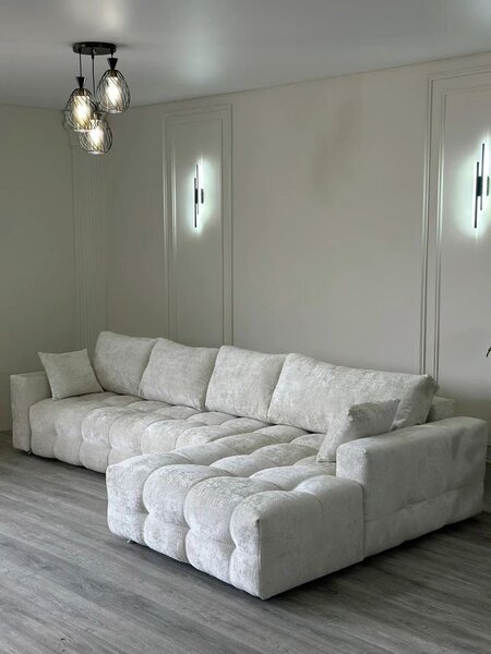 Canapé d'angle en tissu confortable