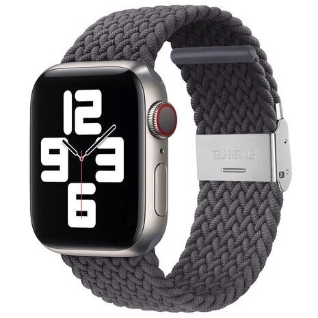 Bracelet en nylon tressé gris pour montre connectée
