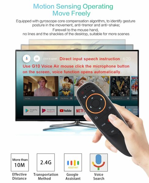G10S Air Souris Voix Télécommande 2.4G
