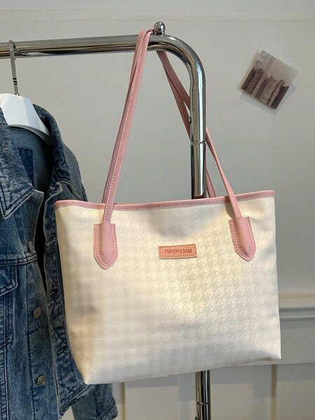 Sac à main élégant rose et blanc