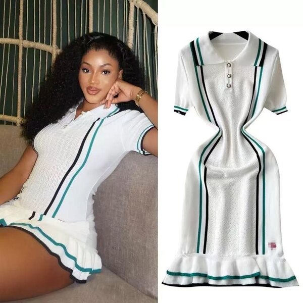 Robe polo évasée chic