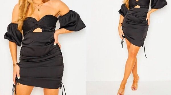 Robe noire et verte olive