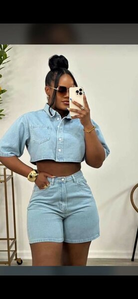 Ensemble mini en jeans sexy pour femme