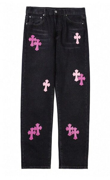 Jeans tendance avec motifs croix
