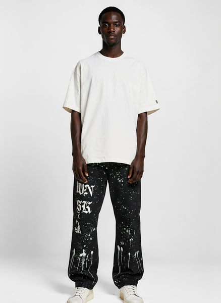 Jeans noirs avec design unique