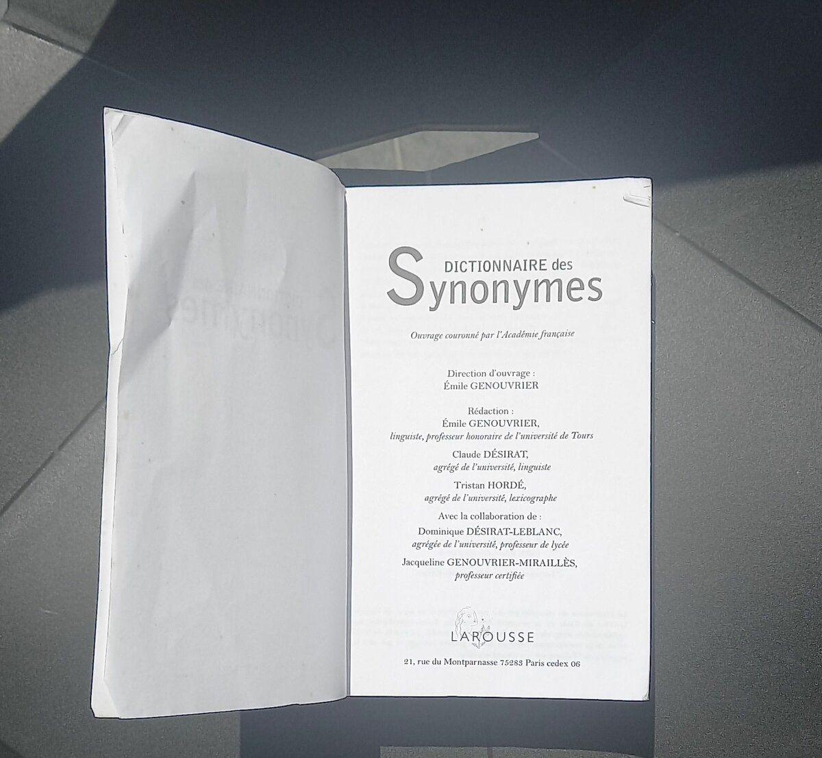 Dictionnaire des synonymes larousse