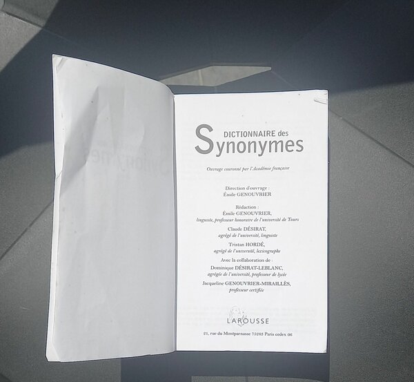 Dictionnaire des synonymes larousse