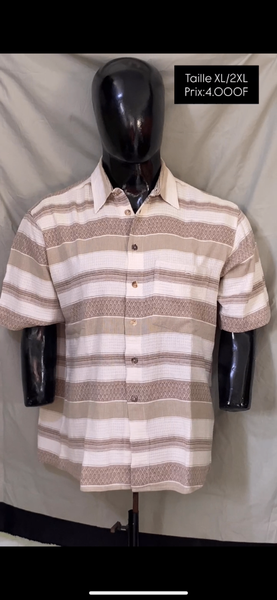 Chemise à rayures marron