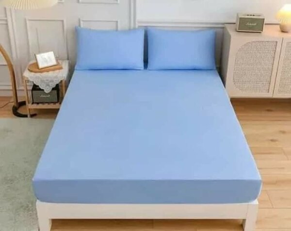 Linge de lit bleu