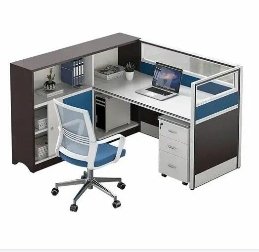 Bureau d'angle moderne avec étagères