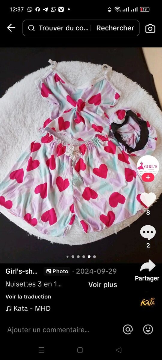 Pyjama Cœur Fille