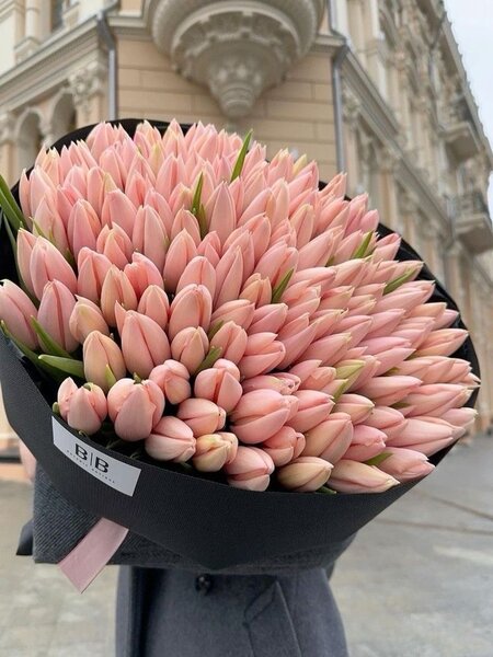 Bouquet de tulipes roses