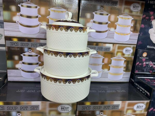 3sets ceramic food bowl