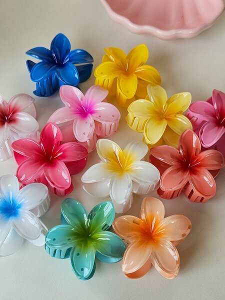 Pinces à cheveux fleur colorée