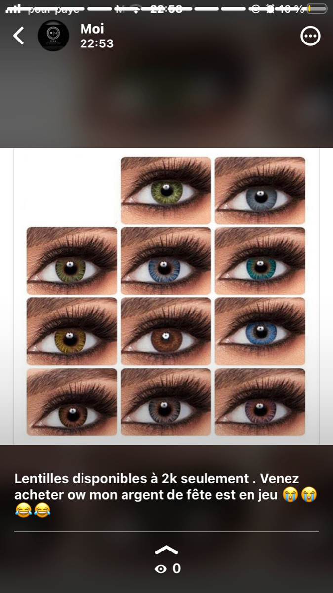 Lentilles noire & bleue