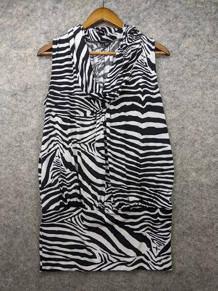 Express Black White Zebra Cowl Neck Mini Dress