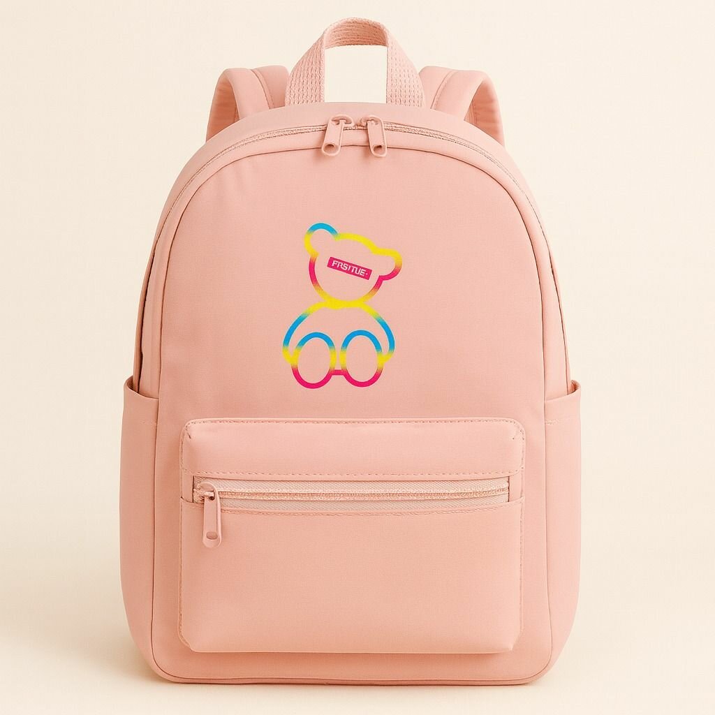 Sac à dos enfant rose ours