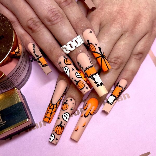 Beautiful nude press on nails