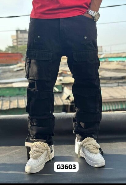 Pantalon cargo noir homme