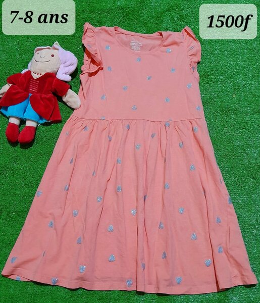 Robe pour fille, coton, rose, 7-8 ans