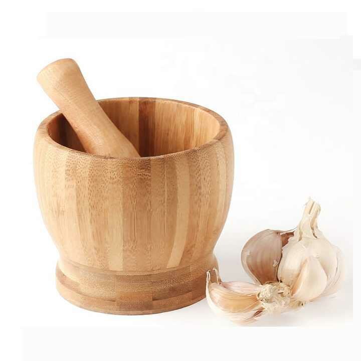 Mortier et pilon en bambou