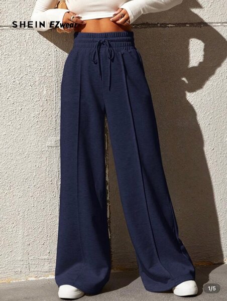 Jogginglarge femme bleu marine