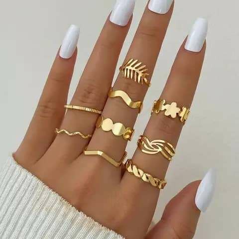 Bague Fantaisie Or Set