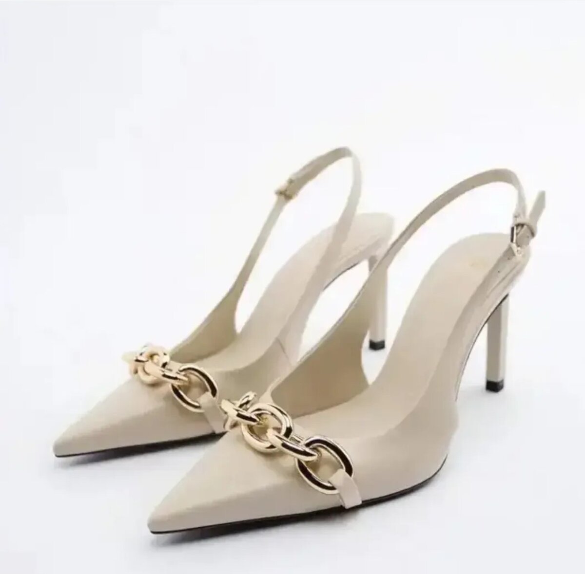 Cream Sling back heels