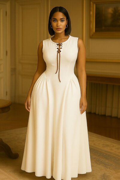 Robe longue élégante sans manches