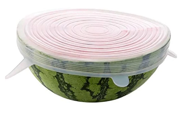 Silicone Food Lids, 6 pcs Set, Excellent for Storing Food