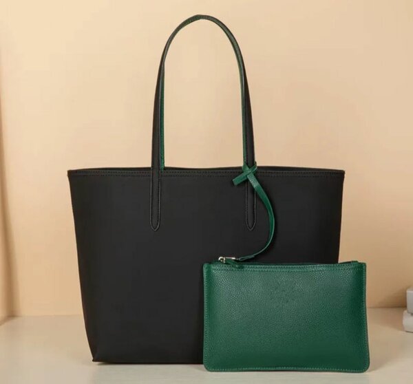 Sac cabas noir avec pochette