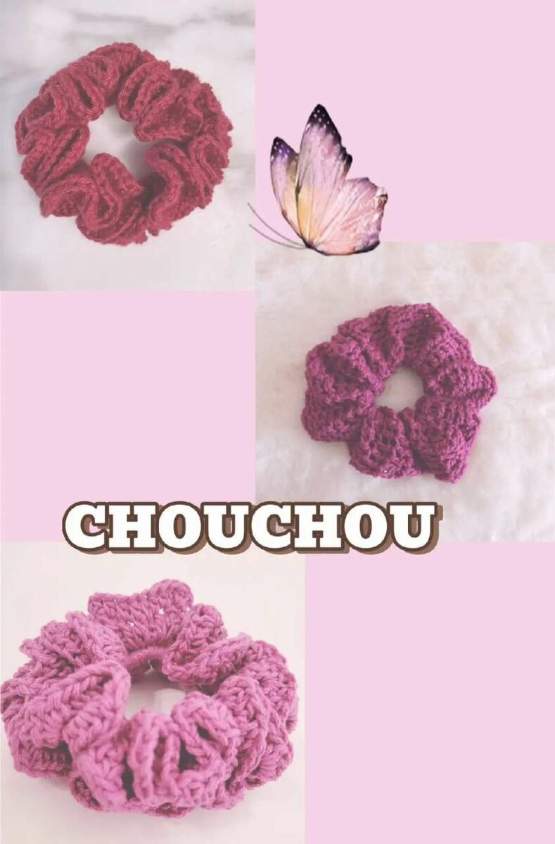 Chouchou élastiques crochet