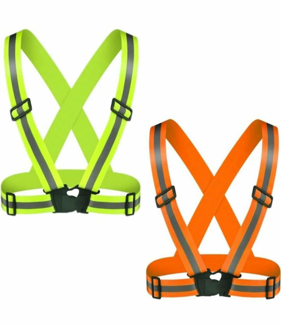 Gilets réfléchissants sangle de protection sécurité (2 lots]