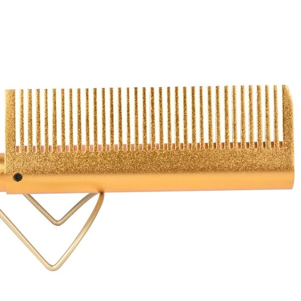 Peigne Chauffant - Lisseur Pour Cheveux-Or / Noir