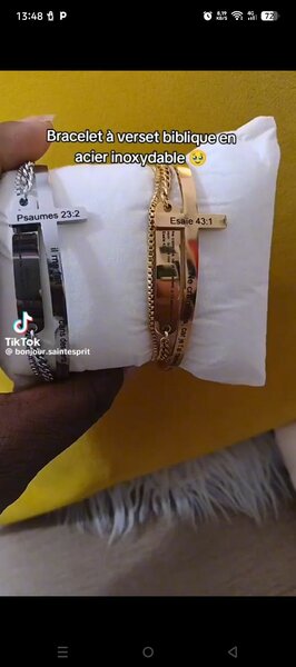 Bracelet verset biblique acier