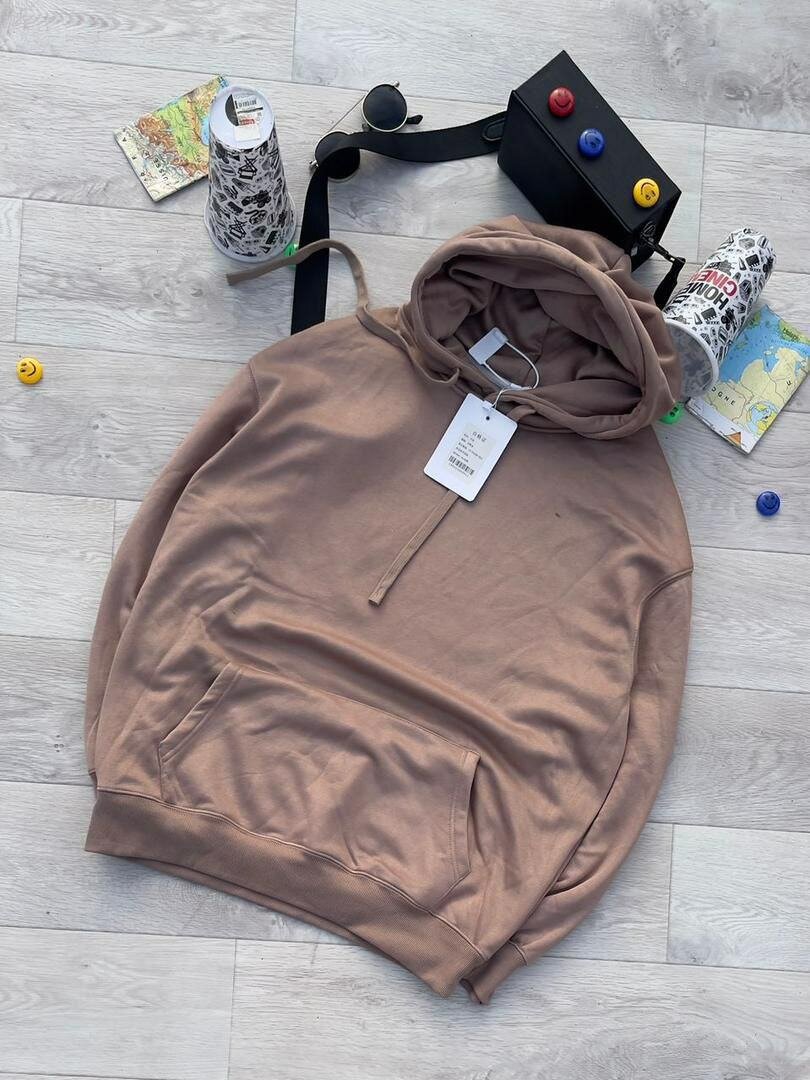 Sweat à capuche beige unisexe