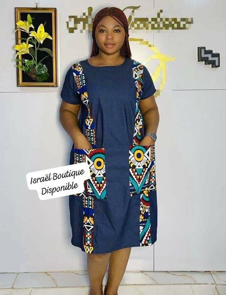 Robe Jean avec motif pagne
