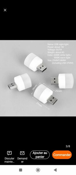 Mini ampoule USB
