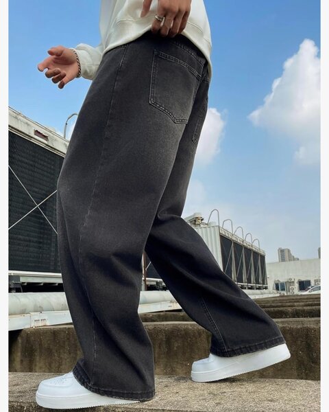 Jeans noir oversized