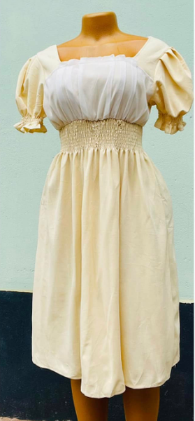 beige dress, size M