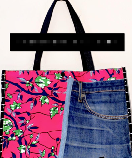 Sac shopping porté épaule avec imprimé patchwork 