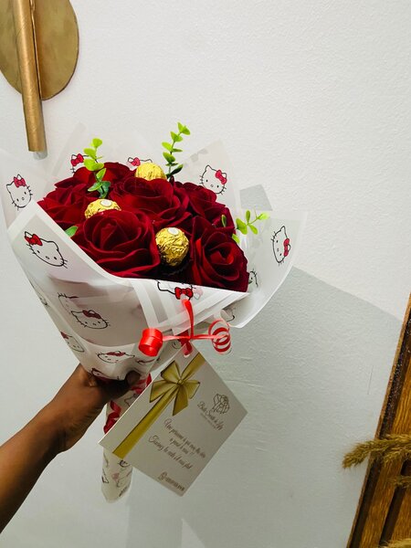 Bouquet romantique avec ballon