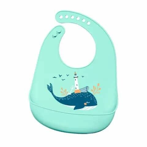 Bavoir en silicone et en coton