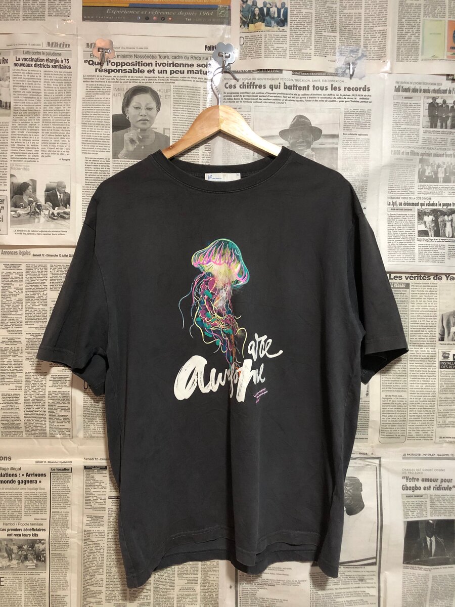 T-shirt noir méduse design