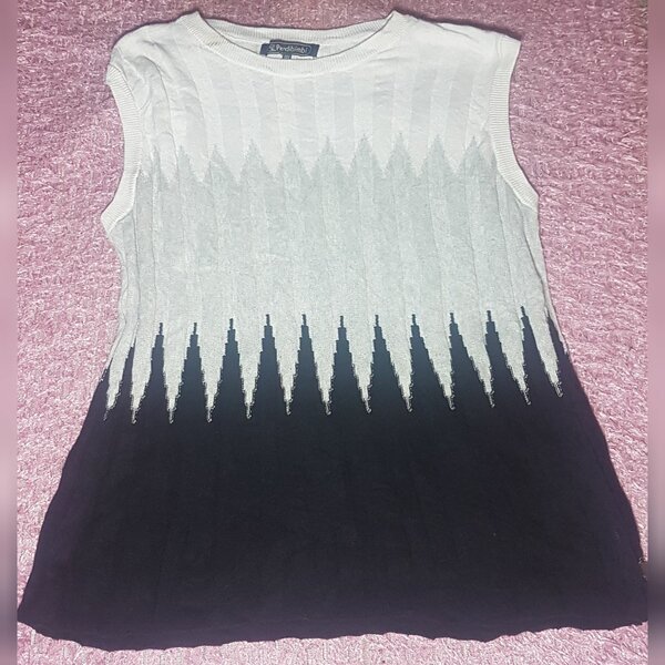 Gilet en maille bicolore