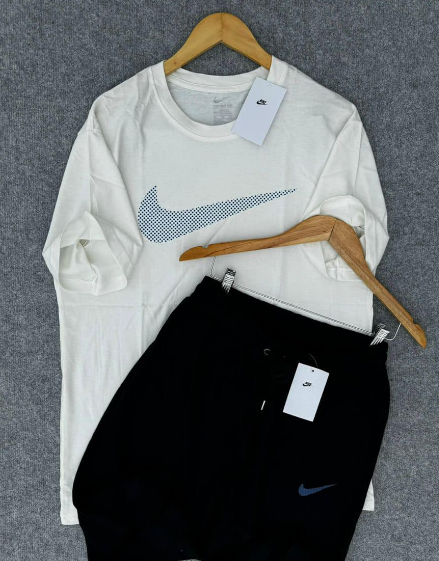 ensemble t-shirt blanc et short Nike noir