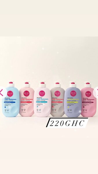 Eos body lotion, hand cream and lip balm