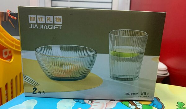 Glass cup and bowl