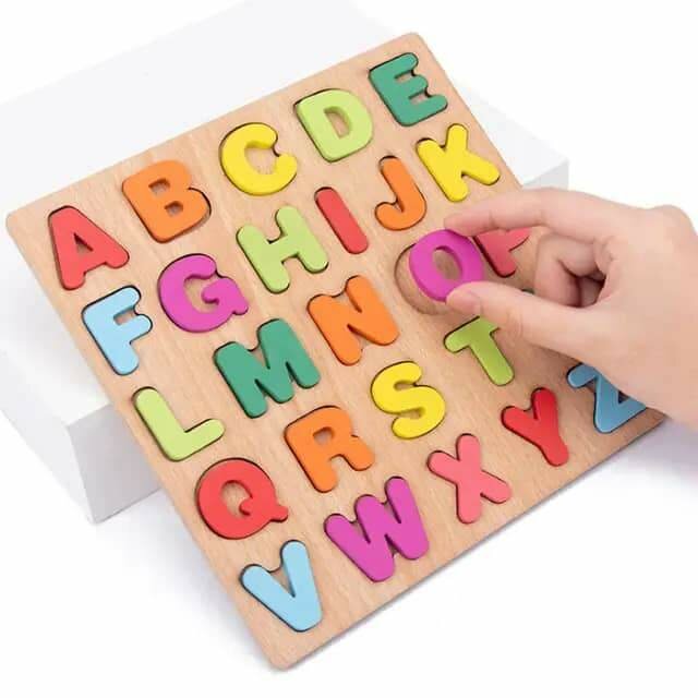 Wooden educational alphabet boards