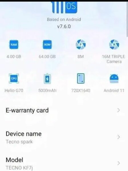 Tecno spark 7p